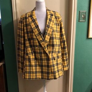 Yellow Plaid Blazer